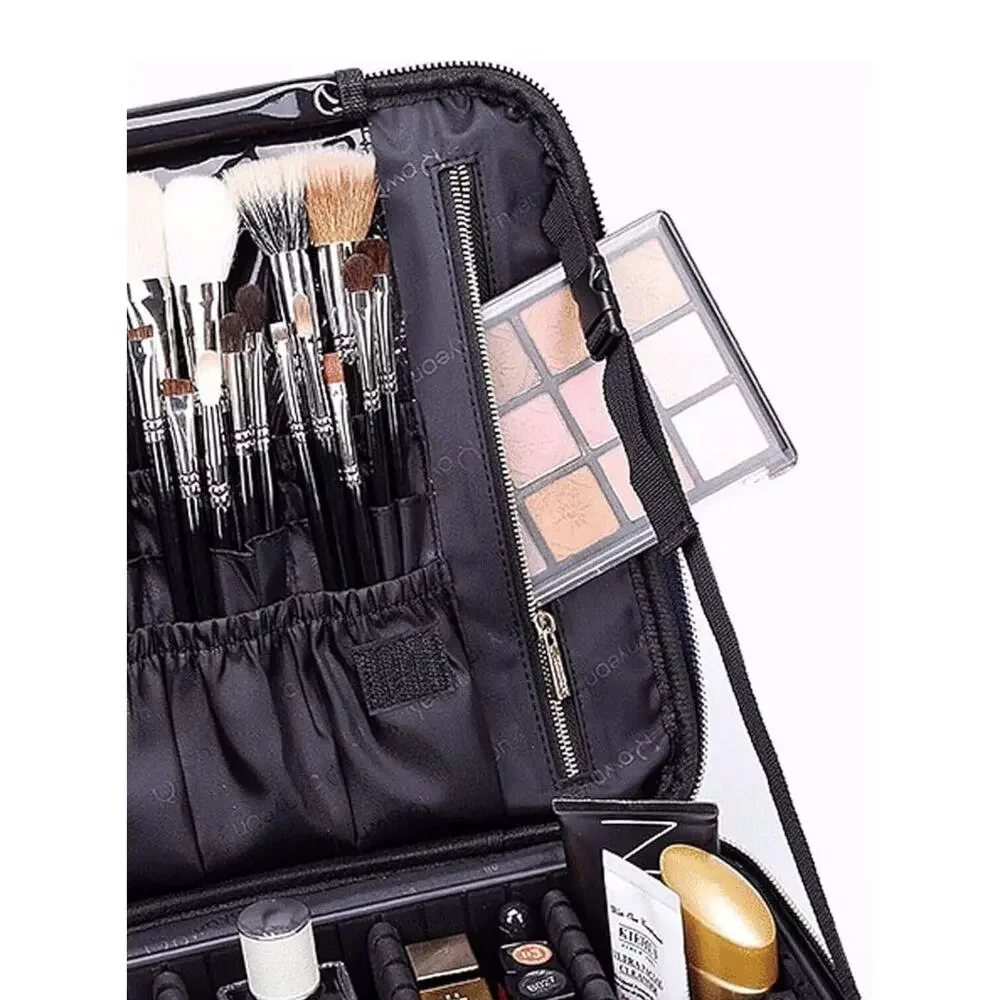 NEW ROWNYEON Makeup Bag Organizer Cosmetic Train Case Travel Case Portable